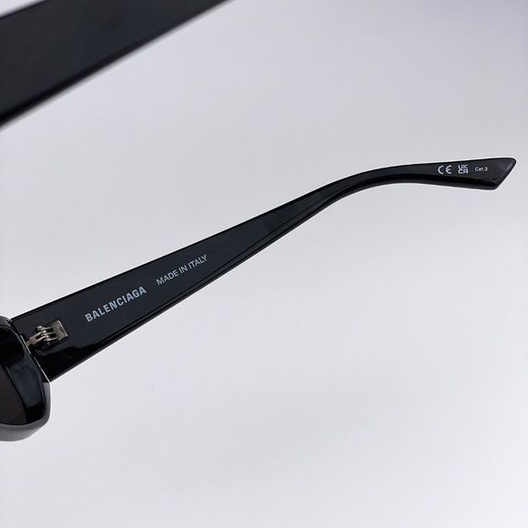 Balenciaga BB0080S 001 Sunglasses Black Grey Rectangular Square Unisex - Picture 7 of 11